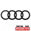 3D 4w 4 Ring Badge Accessories Car Front Bonnet Grille Rear Trunk Emblem Decoration Sticker For 4w S4 Original Replacementw4