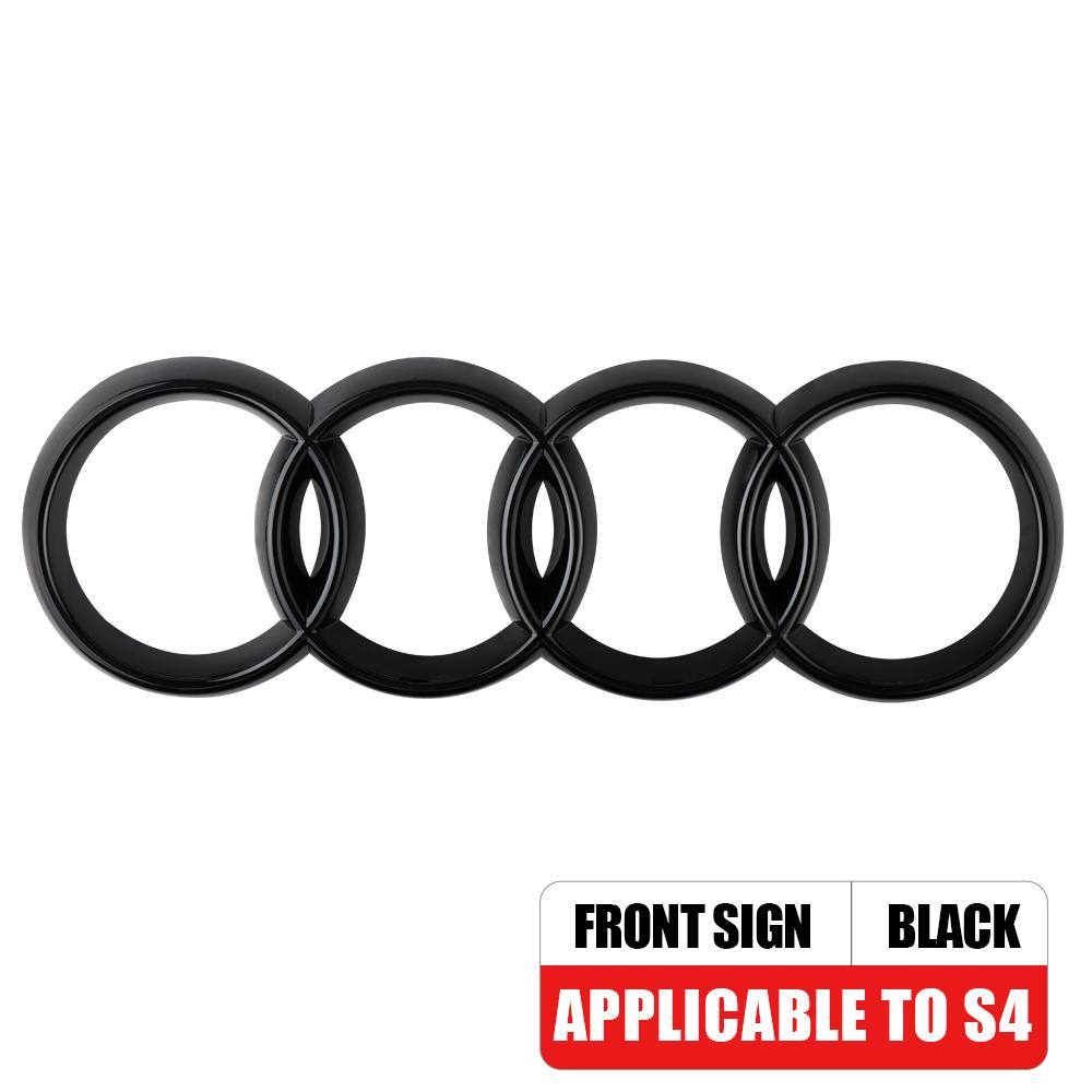 3D 4w 4 Ring Badge Accessories Car Front Bonnet Grille Rear Trunk Emblem Decoration Sticker For 4w S4 Original Replacementw4