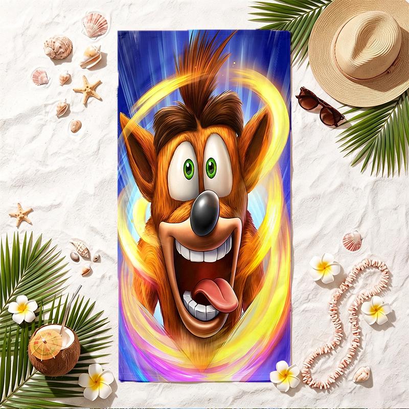 Crash Bandicoot Soft Beach Towel Stylish Beach Pool Towel for Summer Seaside Vacation Travel
