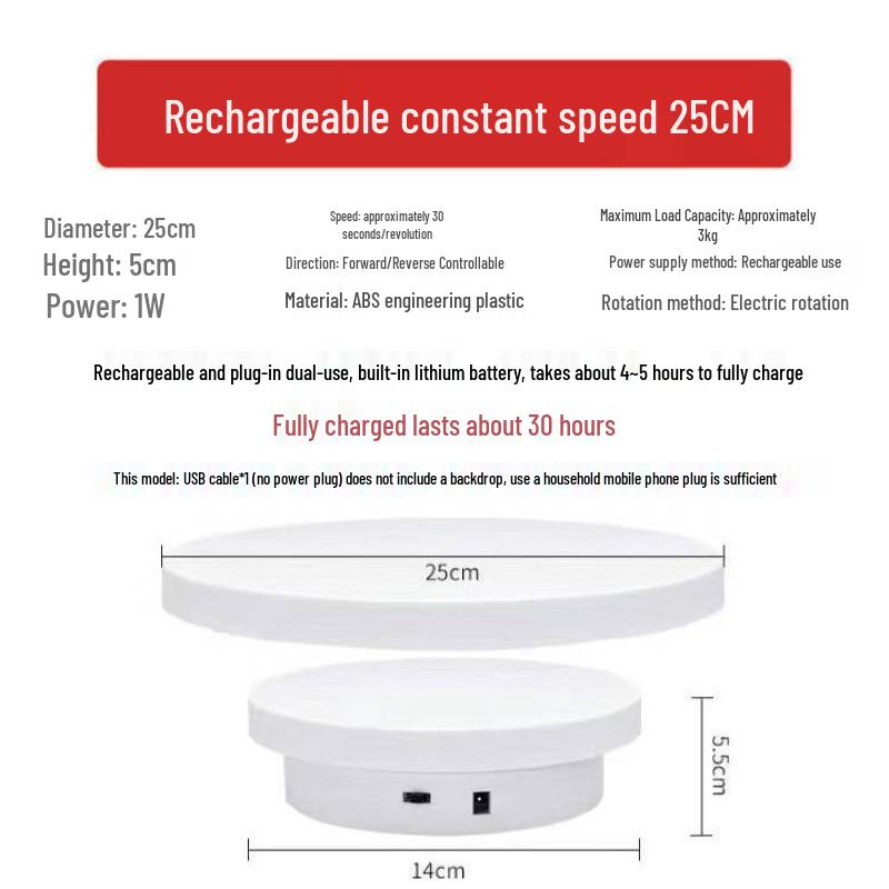 Electric Rotating Display Stand with Remote Control for Photography & Live Streaming