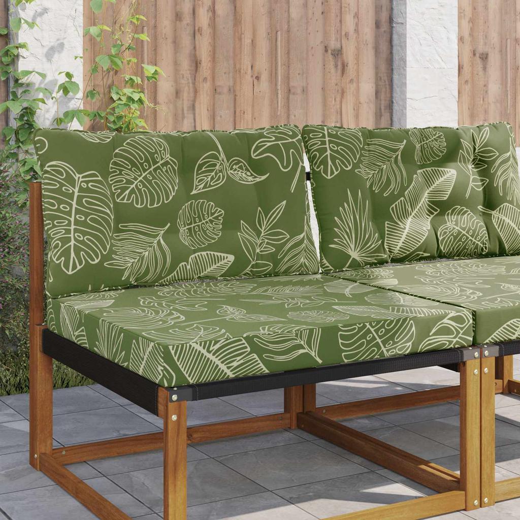 Outdoor Sofa Cushions 2 Pcs Leaf Design Polyester