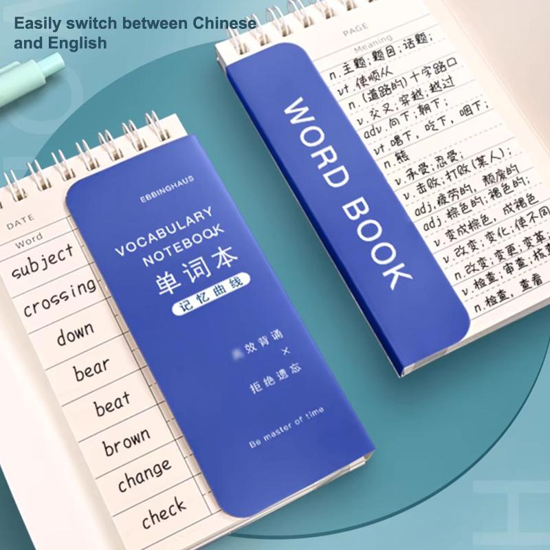 Portable Mini Notebook Pocket Vocabulary Word Book Spiral Notebook Languages Learning Word Check Book School Stationery
