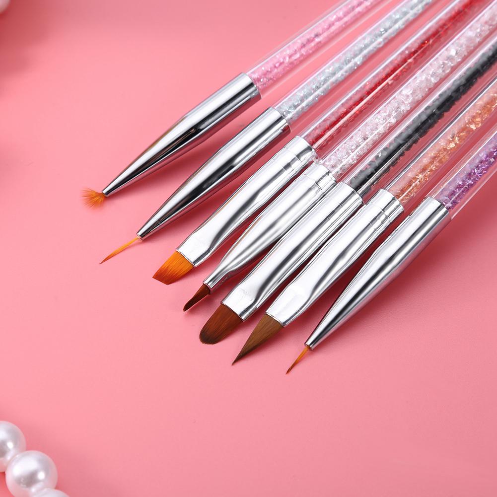 7pcs Nail Art Brush Set Nail Painting UV Gel Polish Extension Carving Liner Flower Drawing Pen