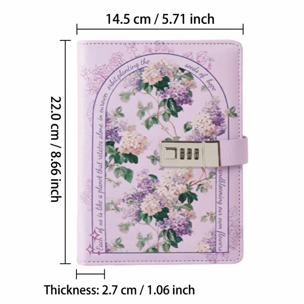 Simple Elegant Appearance A5 Notebook Secure Lock Design Journal Insert Pocket  Study Work