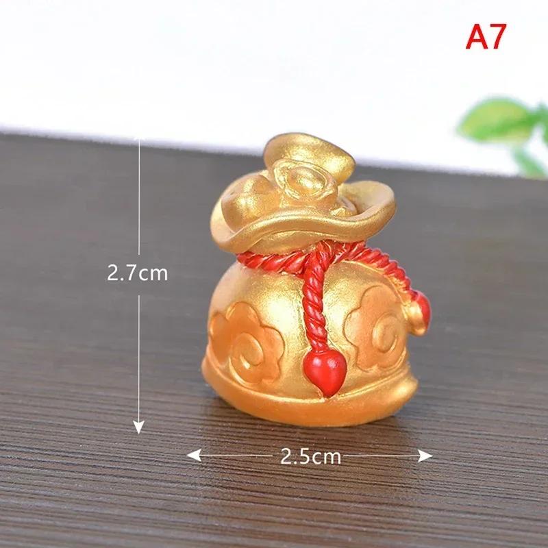 Feng Shui Auspicious Fa Cai Money Tree Gold Ingot Bag Lucky Fortune Spring Festival Mascot Desktop Ornament Car Home Decor Craft