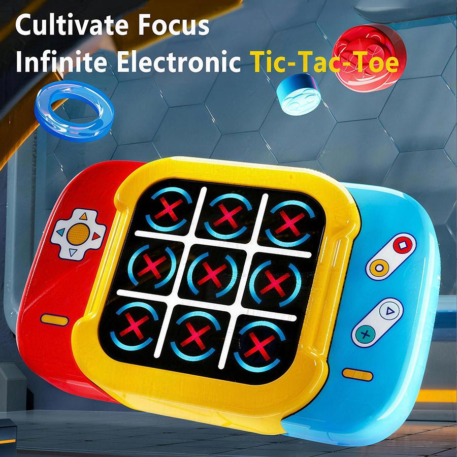 1pc Kids 4IN1 TIC TAC TOE Game Toy 1V1 Battle,Whack-A-Mole,Memory Challenge Party Board Puzzle Game Console For Boys Girls Chris