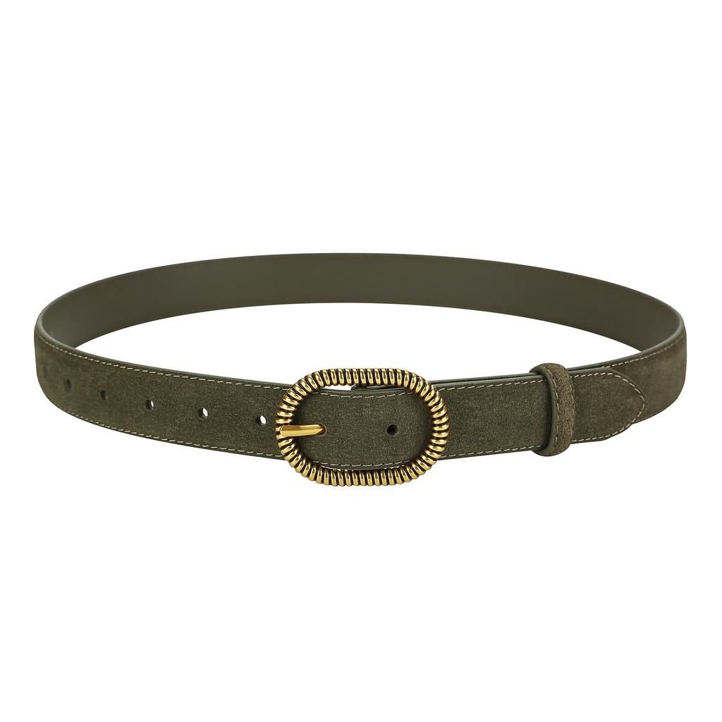 New Luxury Suede Leather Belt for Women Jeans Casual Dress Vintage Alloy Buckle Ladies Trendy Belts Fashion Waistband