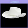 White Denim Cowboy Hat With Water Drilled Star Decoration For Costume Accessories And Events