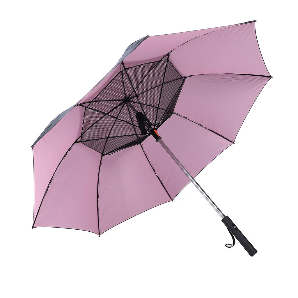 Cooling Fan Umbrella UV Guard Sun Blocking 2600mAh USB Rechargeable Sun Rain Umbrella for Outdoor