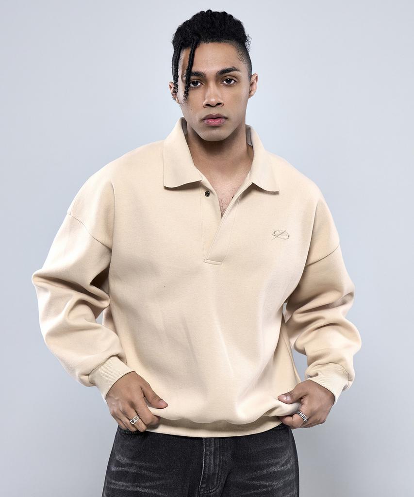 Pijikeolgameoncheu P2587 Collared Oversized Sweatshirt [3 Colors]