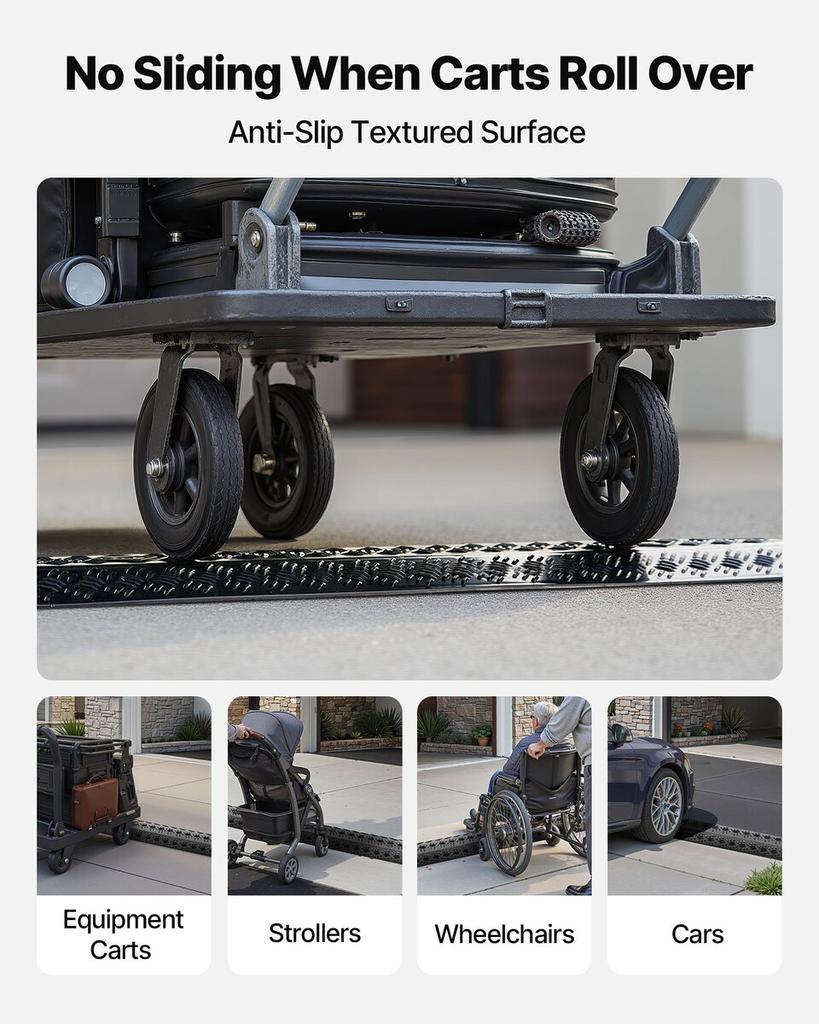 Drop Over Cable Cover, 7,938 kg/Axle Load Capacity, Heavy Duty Cable Hose Protector Ramp, Floor Cord Cover, for High Walking Traffic Areas, Indoor,