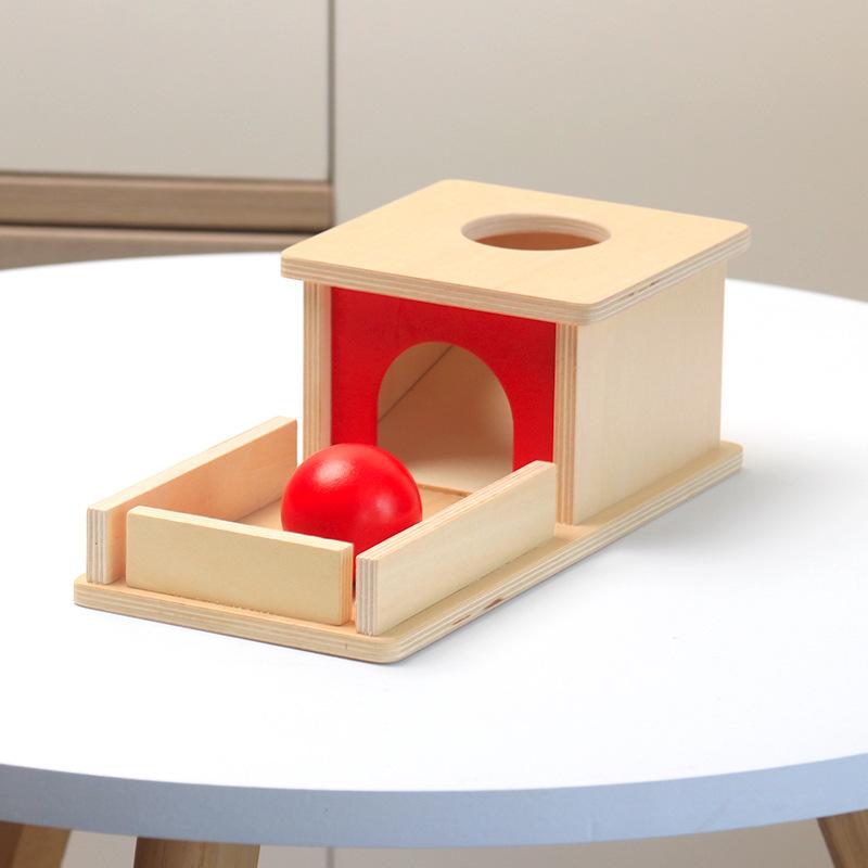 Wooden ball drawer goal box educational toys children's early education intellectual development coin box teaching aids