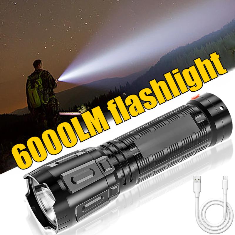 Powerful Led Flashlight Waterproof LED Flashlights USB Rechargeable Torch Lantern For Camping Hiking Outdoor Lighting Light