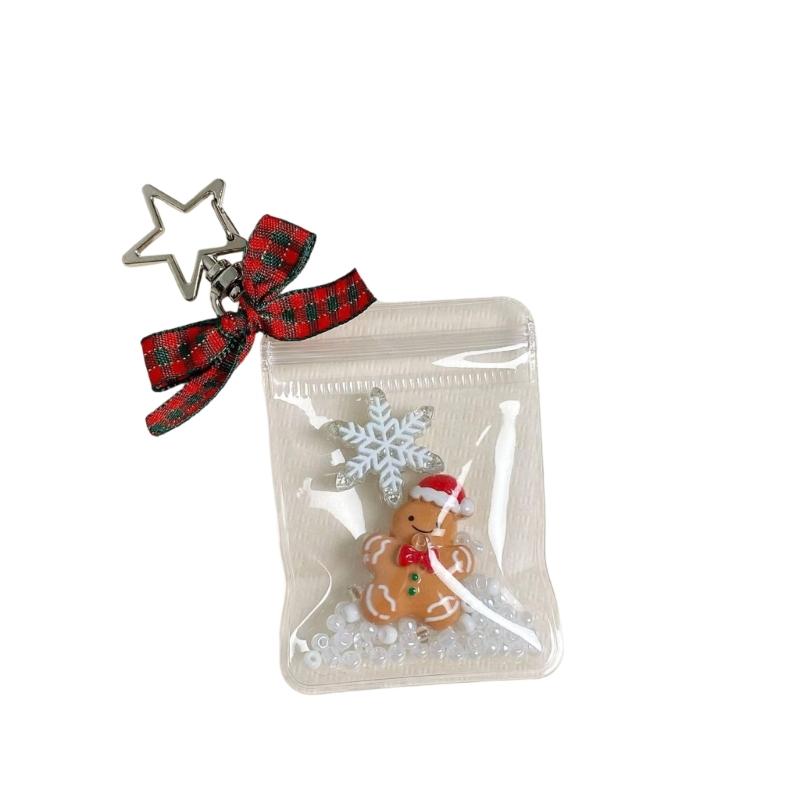 Festive Gingerbreads Keychain Vintage Ornament Sturdy Phone Charm User Friendly Holiday Gift For Family Friend
