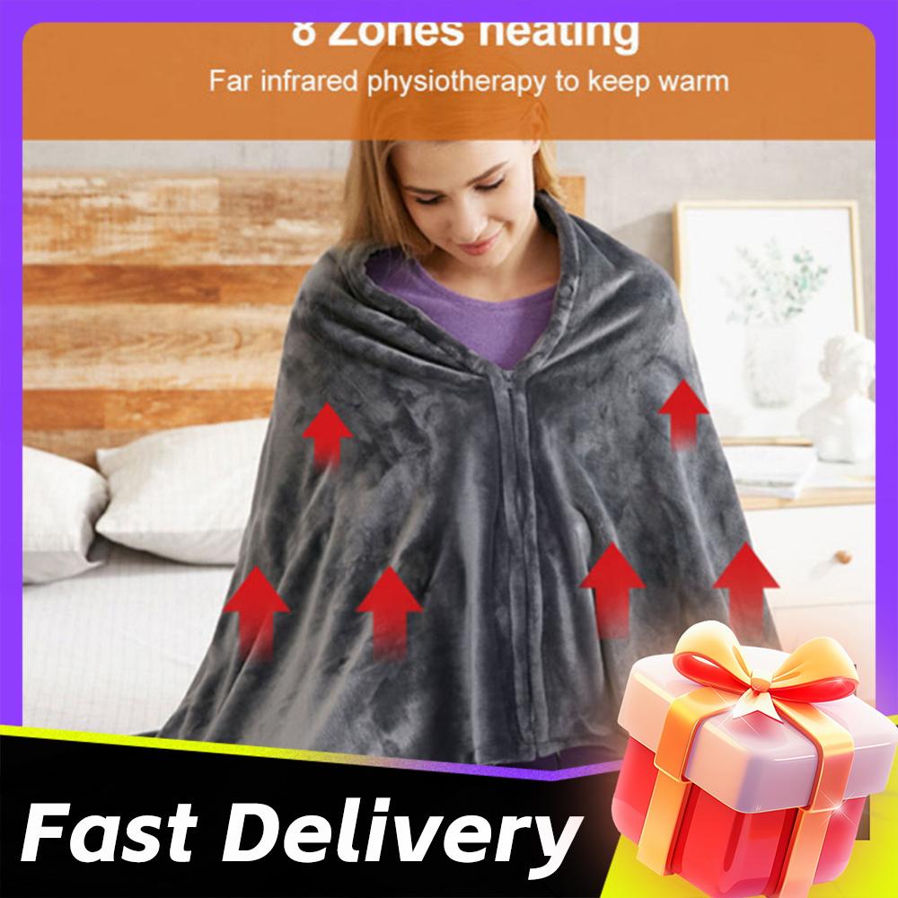 Portable Electric Heating Blanket USB Heating Shawl Blanket Powered Warmer Bed Heating Mat Winter Warm Heated Blanket Sofa Shawl