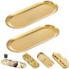 1/2 Stainless Steel Trays, Decorative Trays, Earring Sorting Trays Nordic Style for Bathroom Bedroom and Living Room Towel Trays