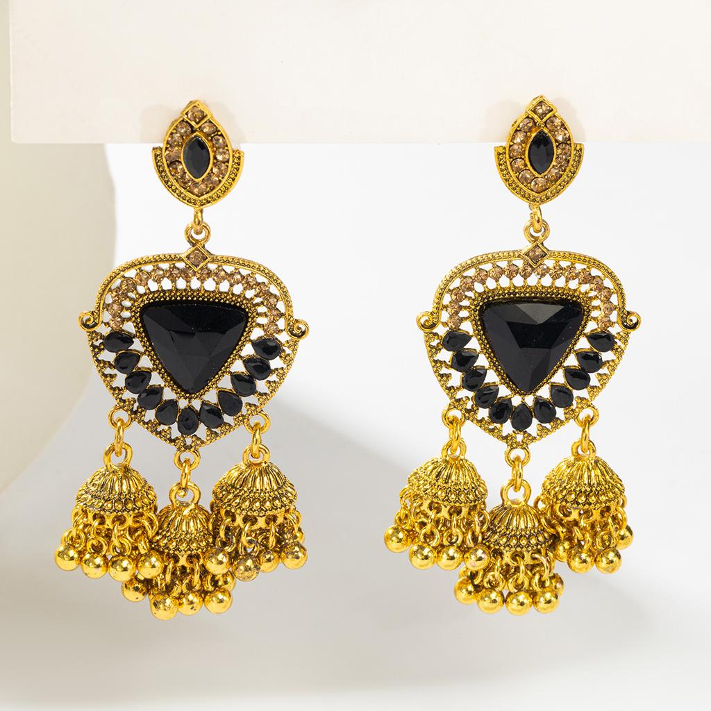 Ethnic Vintage Women's Geometric Turkish Jhumka Earrings Indian Jewelry Tassel Dangling Earring