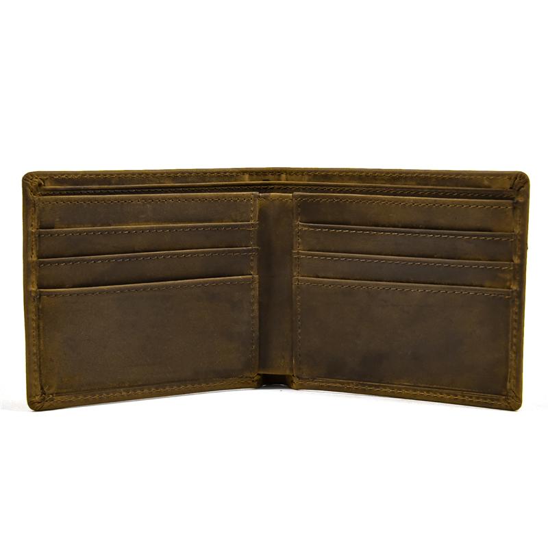 Hot Sale Bifold Leather Wallet Luxury Style Fashion Wallet For Men Leather Original Cowskin Short Purse 2 Folds Slim Purse Coins