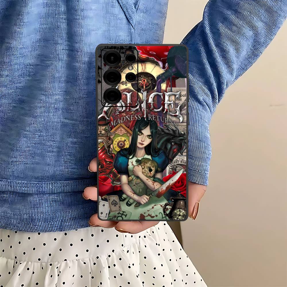 Horror Game A-Alice M-Madness R-Returns Phone Case For Samsung S 24 Fe 25 Ultra Plus 20 Lite 21 30 22 23 24 22 Ultra 5G Fundas