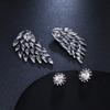 Fashion Angel Wings Diamond Stud Earrings Gothic Cool Jewelry Alloy Retro Zircon Eardrop Girls Gift