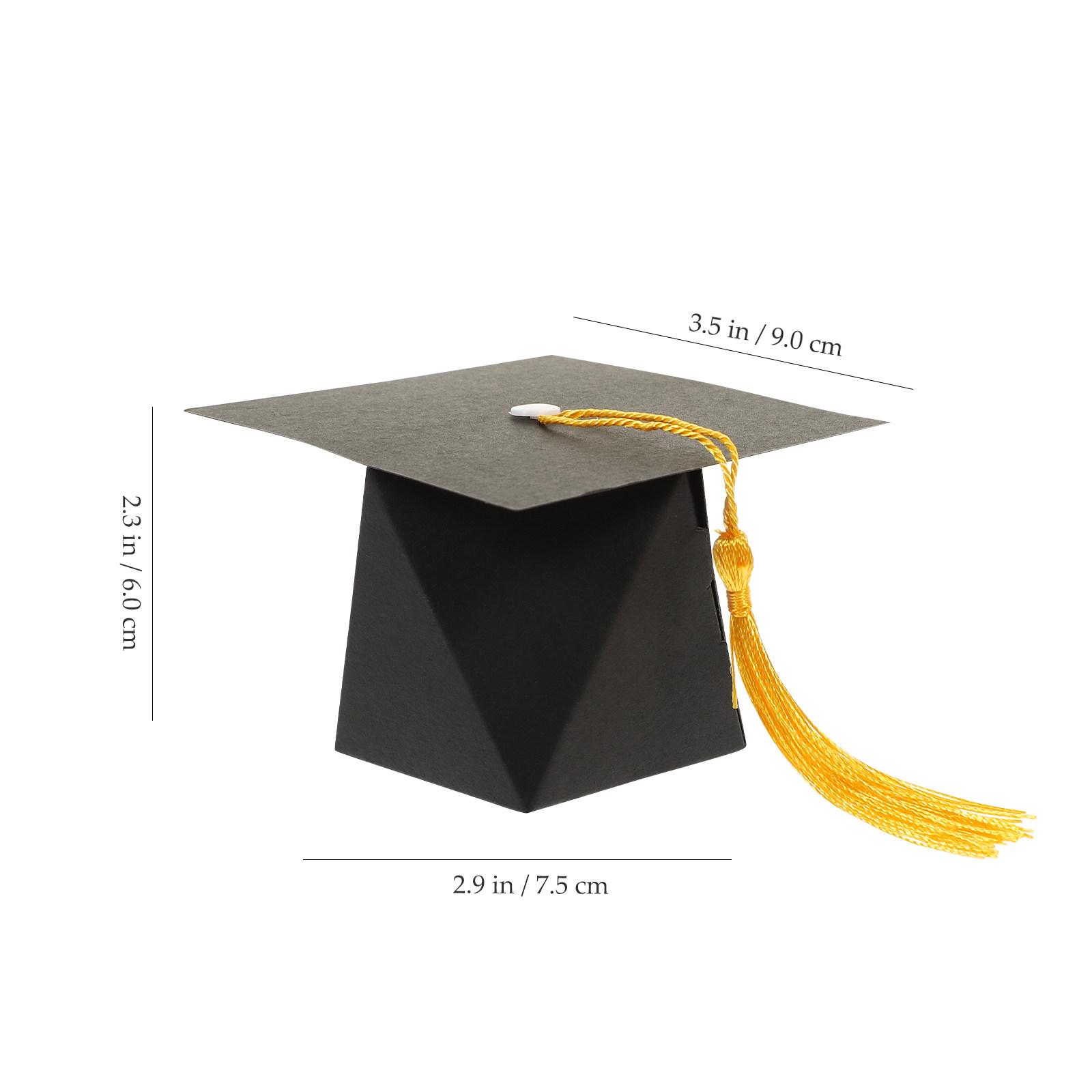 

50Pcs Graduation Treat Box Cap Shaped Sweets Container Multi Function Candy Packaging Box for Birthday Wedding Anniversary other жёлтый