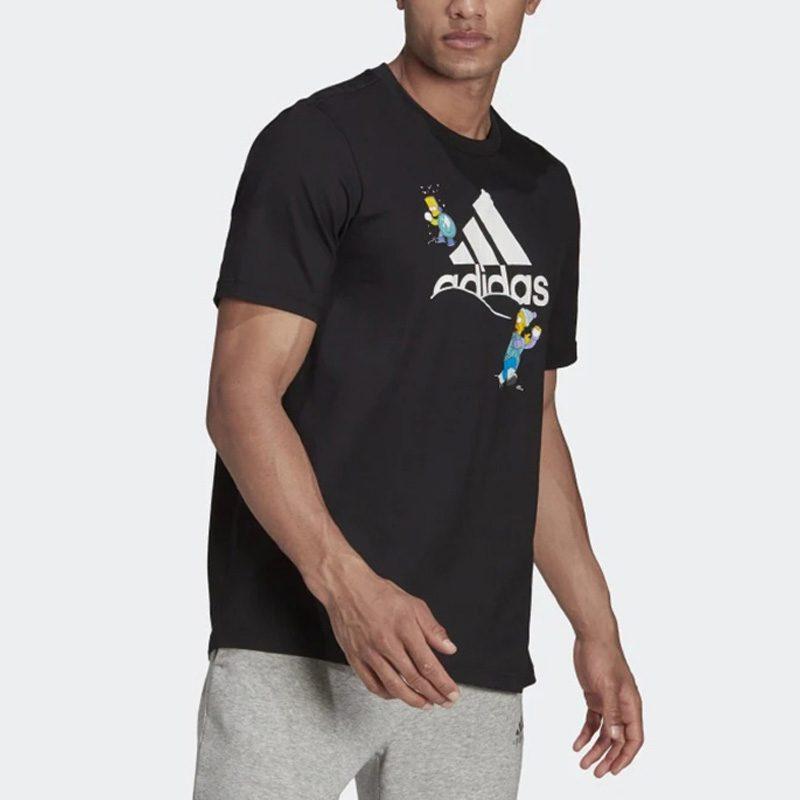 adidas T-shirt z wszywanym rękawem Męski Czarny GS6314