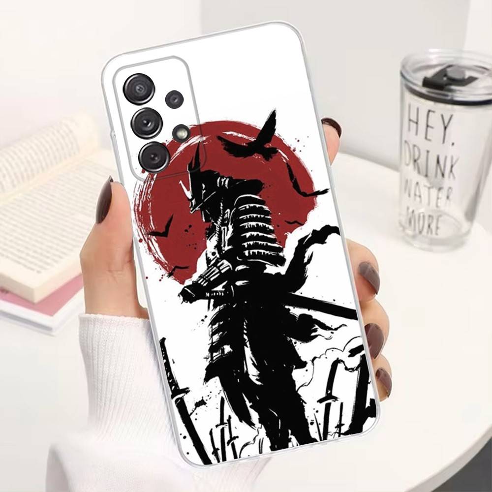 B-Bushido S-Samurai Phone Case For Samsung A30,71,51,S9,10,20,Ultra,FE,Lite, S22,23,21,PIus,Transparent, Silicone Case