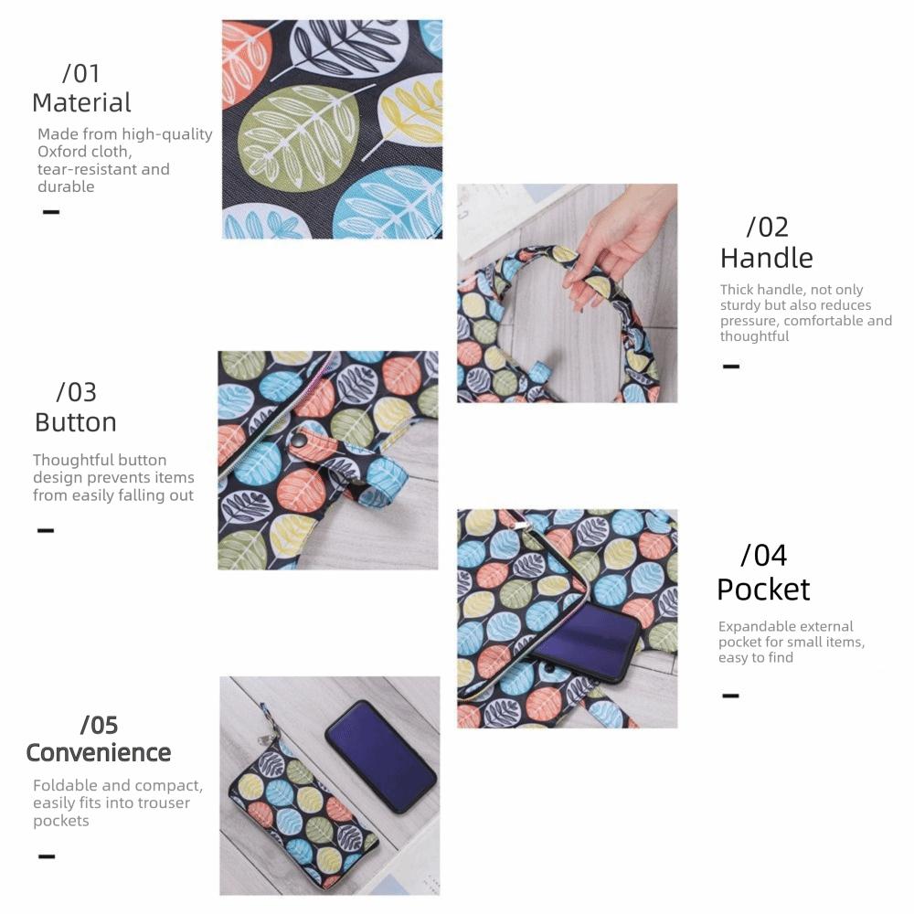 Fashion Various Prints Folding Shopping Bags Nylon Large Capacity Portable Handbag Reusable Travel Essential Shoulder Bags
