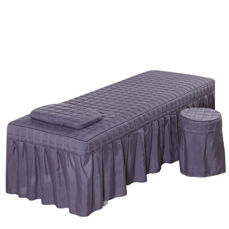 Square Head Quilted Thicken Beauty Salon Lash Massage Table Bed Skirt Mattress Cover SPA Treatment with Face Breath Hole Sheet