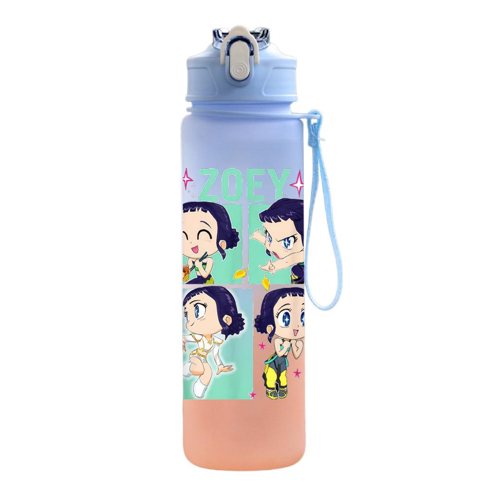 750Ml Water Bottle Cartoon K-Pop Demon Hunters Printed Large Capacity Drinking Cup Portable Outdoor Sports Water Cup Children Kid Gift