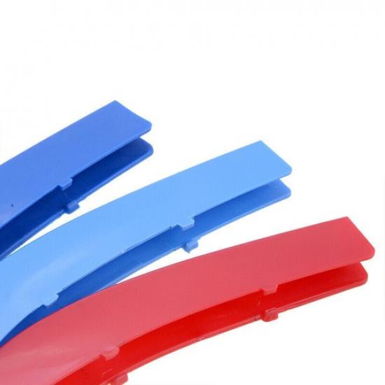 M Color Kidney Grille Bar Cover Decal Clip For BMW 5 Series F10 F11 2011 2012 13