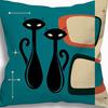 Kitten Gift Pillowcase Cute Pet Printed Linen Pillow Cushion Cover Bedside Living Room