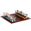 Role Theme Chess Set - Resin Material And Hand-Painted With Embossed Leather Chess Board - 32 Pieces - Ideal Gift Board Game