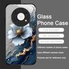 Elegant Lotus Artistic Flower Pattern Tempered Glass Phone Case for Huawei Nova 13 12 SE 11 10 Pro Mate 40 30 P60 P40 5G Covers