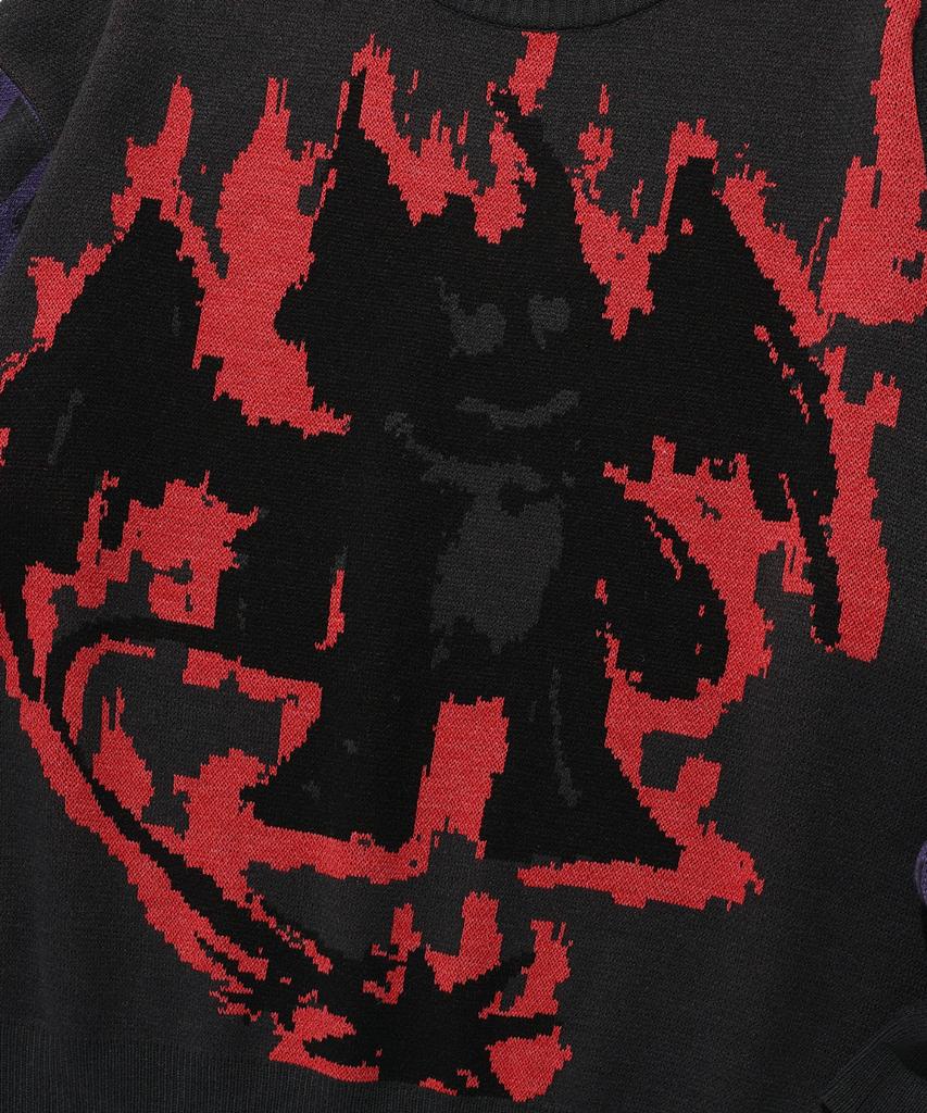 NICEGHOSTCLUB Crayon Angel&Devil Knit_Charcoal(Ng2Esuk602A)