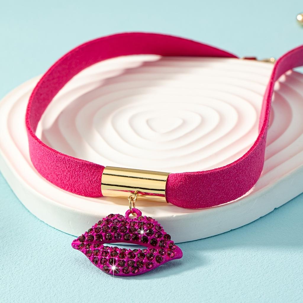 Fashion And Sexy Flaming Red Lips Necklace for Women