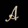 Minimalist Rhinestone Alphabet Brooch: Elegant Geometric Pin for Sweaters or Coats