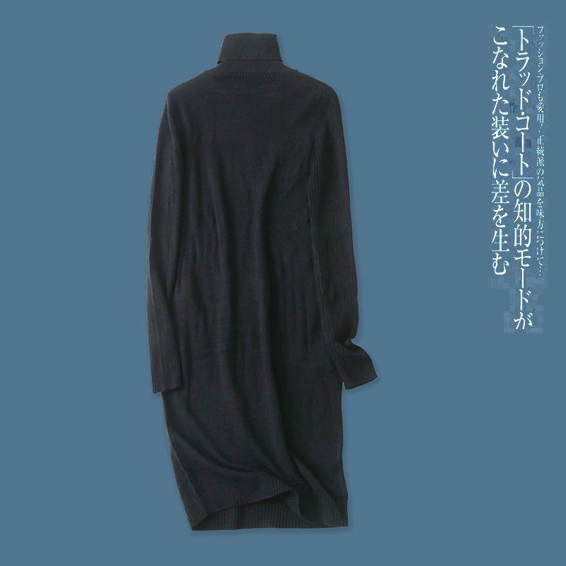 Sweater Dress Fall and Winter New Arrival Foreign Trade Women's Clothing Silm Turtleneck Pullover Long Sleeve Hip-Wrapped Mid-Length Dress 27596