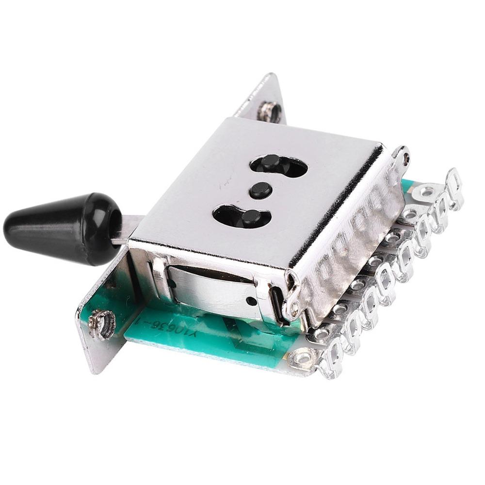 Silver Guitar Lever Switch 5-Way Position Pickup Selector Control Knob For Guitar