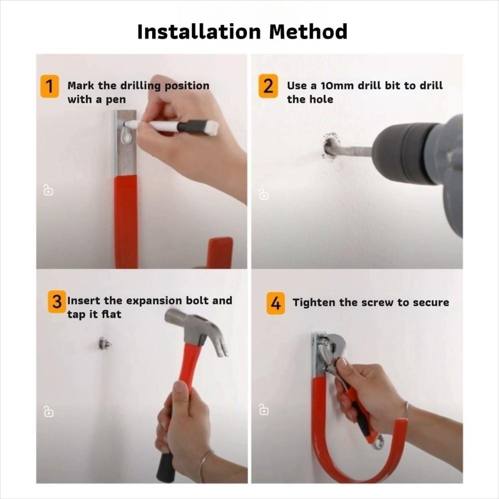 Qualität Strapazierfähig Schwerer Gegenstand Großer Haken Große Größe Metall Wandmontagehalterung Bohren Einzelner Haken Außen