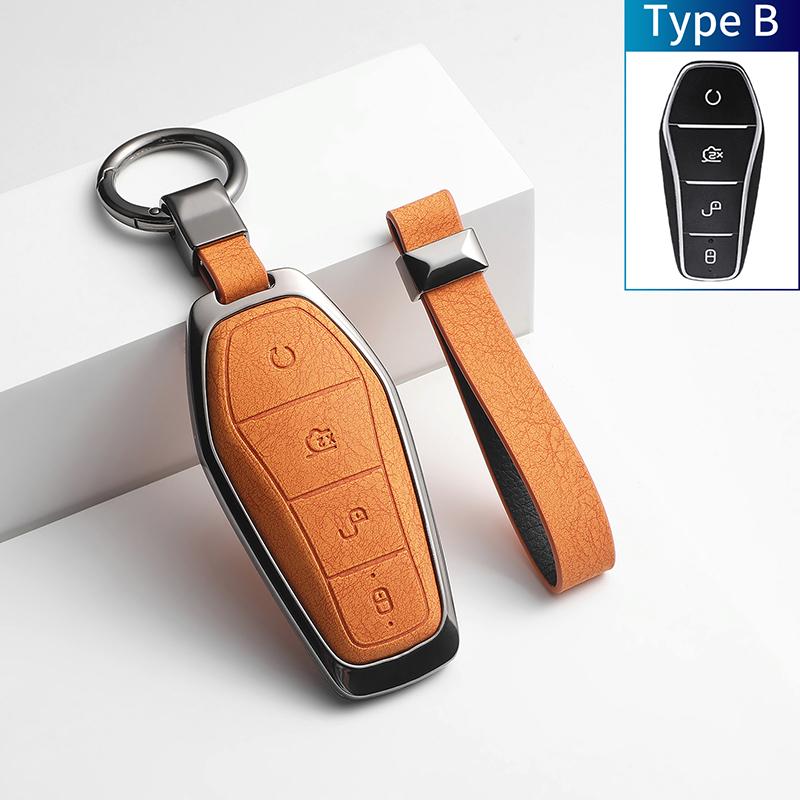 Zinc Alloy Car Remote Key Cover BYD Song PLUS Han EV Max Tang DM Qin PLUS Yuan Dolphin Atto 3 Keychain Car Accessories