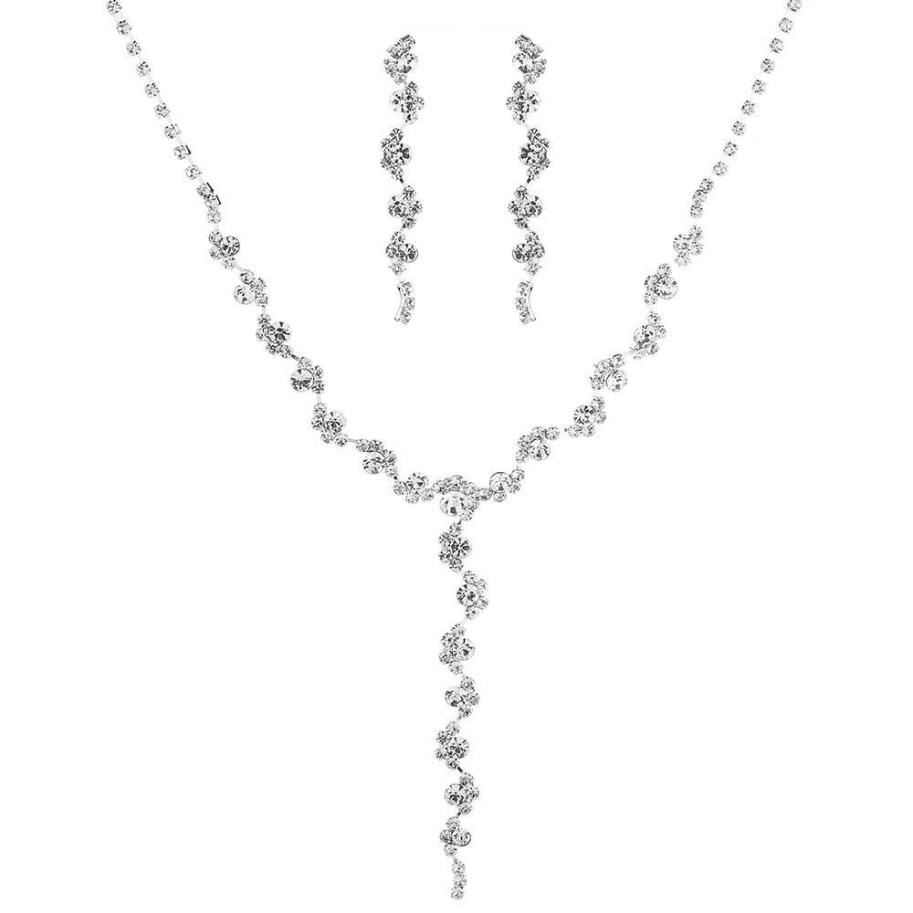 Fashionable Versatile Bridal Accessories - Necklace, Earrings, Bracelet, Jewelry Set, Formal Dress Chain Set