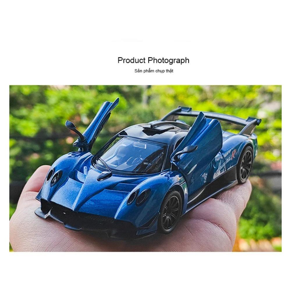 Modellino di Auto Supercar Pagani Huayra R in Lega 1/32 con Suono e Luci, Pull Back, Giocattolo per Bambini, Collezionabili, Regalo di Compleanno