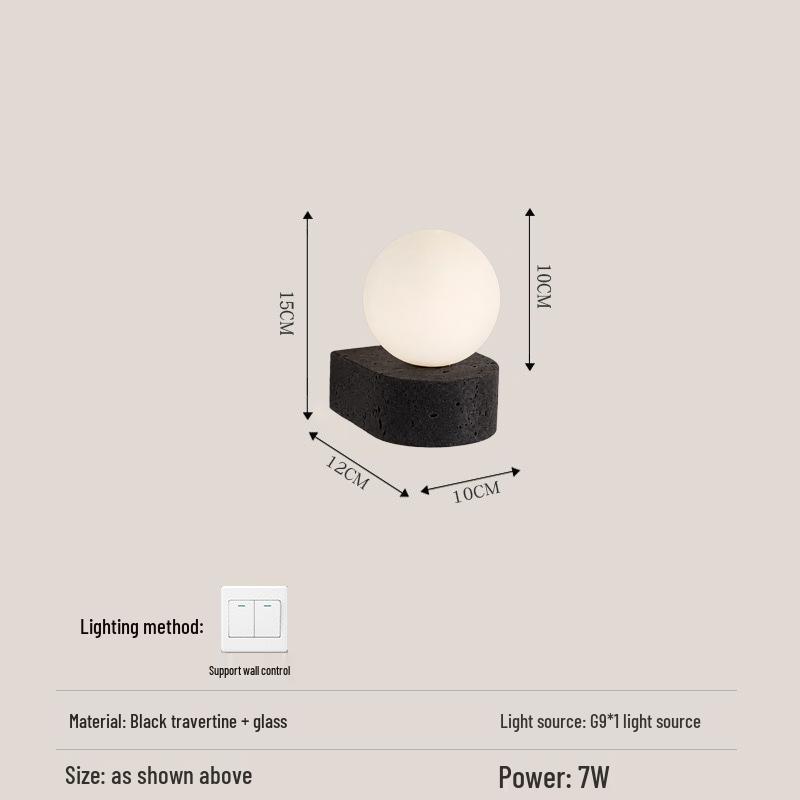 Wabi-Sabi Mid-Century Cream Wall Lamp for Bedroom or Living Room