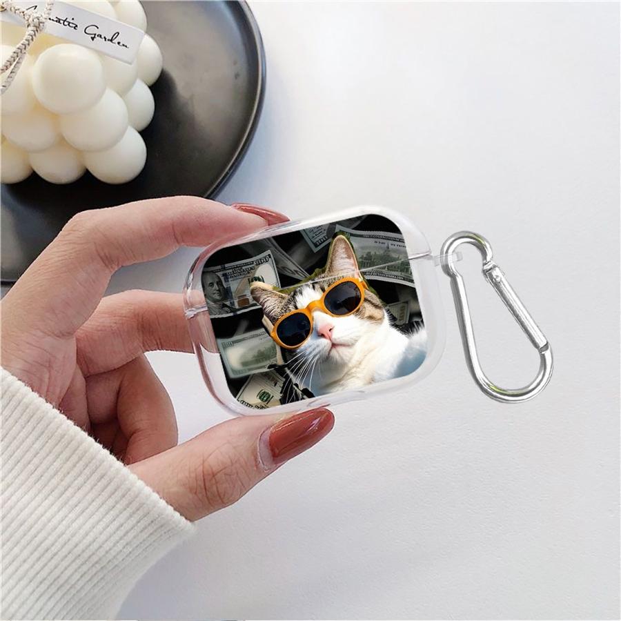 Rich Cat Monkeys Case For Airpods 2 Pro3 1 Pro 4 3 Pro2 Clear Earphone Cases Cover