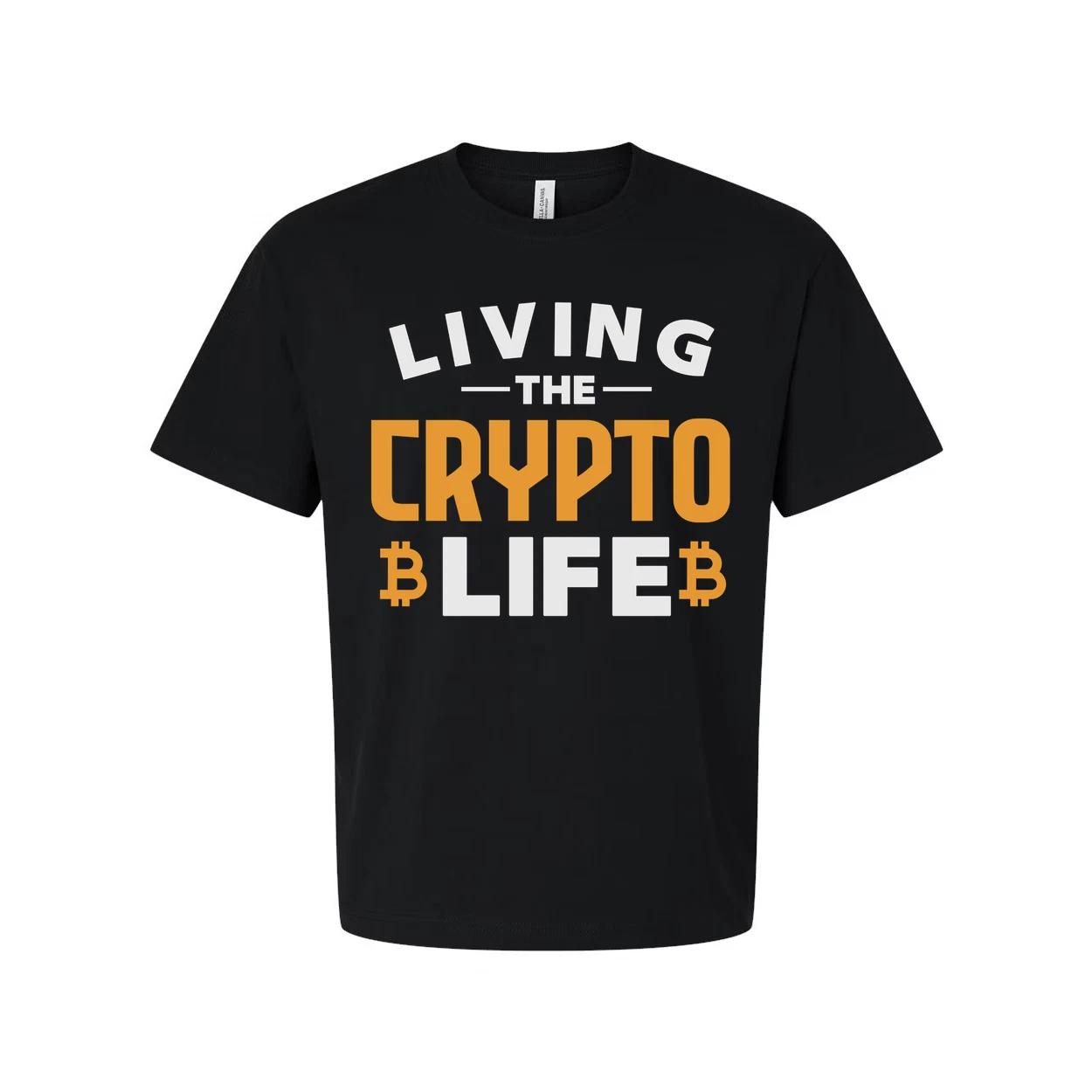 Unisex Crypto Life Graphic Tee Featuring Living The Crypto Life With Bitcoin Sym 4XL