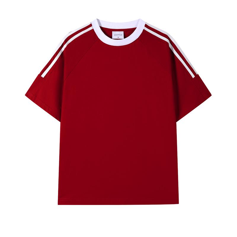 2026 Men's Fashion Double Yarn Cotton Short Sleeve Drop Shoulder T-shirt - Casual Sports Top
