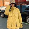 New hooded cotton clothes women's winter thickened warm outdoor tooling loose big pocket jacket