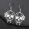 My Shape Gothic Skull Bone Earrings Stainless Steel Dangle Earrings Skeleton Hanging Earrings Cocktail Party Halloween Jewelry
