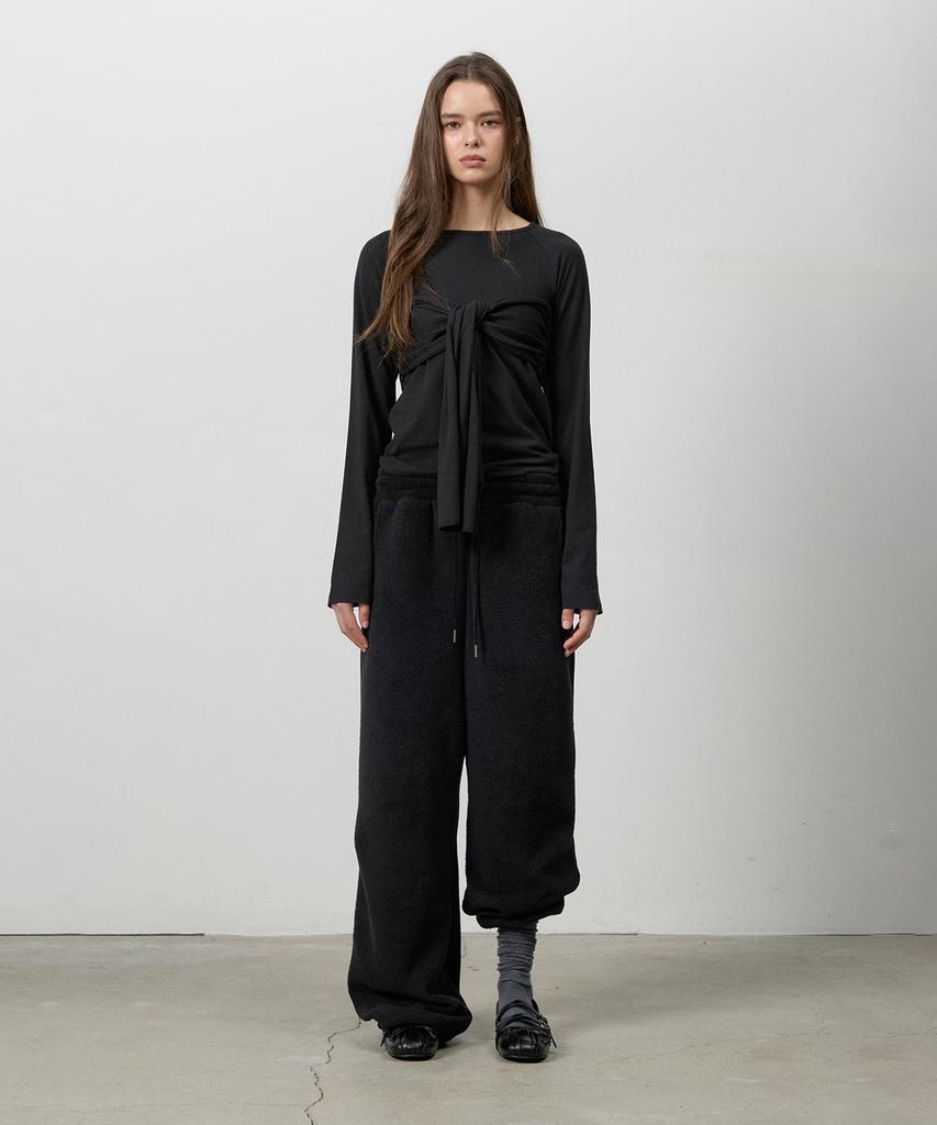 THREE TO EIGHTY Dual-Surface Corduroy Pants Black